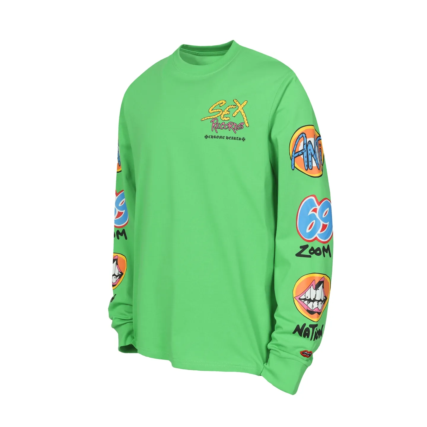 P160 Cross-border quantity model. If you pursue quality, please do not place an order - Chrome Hearts/Chrome Hearts Sanskrit color printed graffiti ✍️ Popular long-sleeved T-shirt - High weight, high density and high quality. The wool is soft, delicate and skin-friendly. It feels soft and silky. It has excellent warmth and skin-friendly properties. - Customized weaving and dyeing. No color difference. No matter the fabric or workmanship details, it beats the ordinary version on the market. -Colour: green -Size: S M L XL